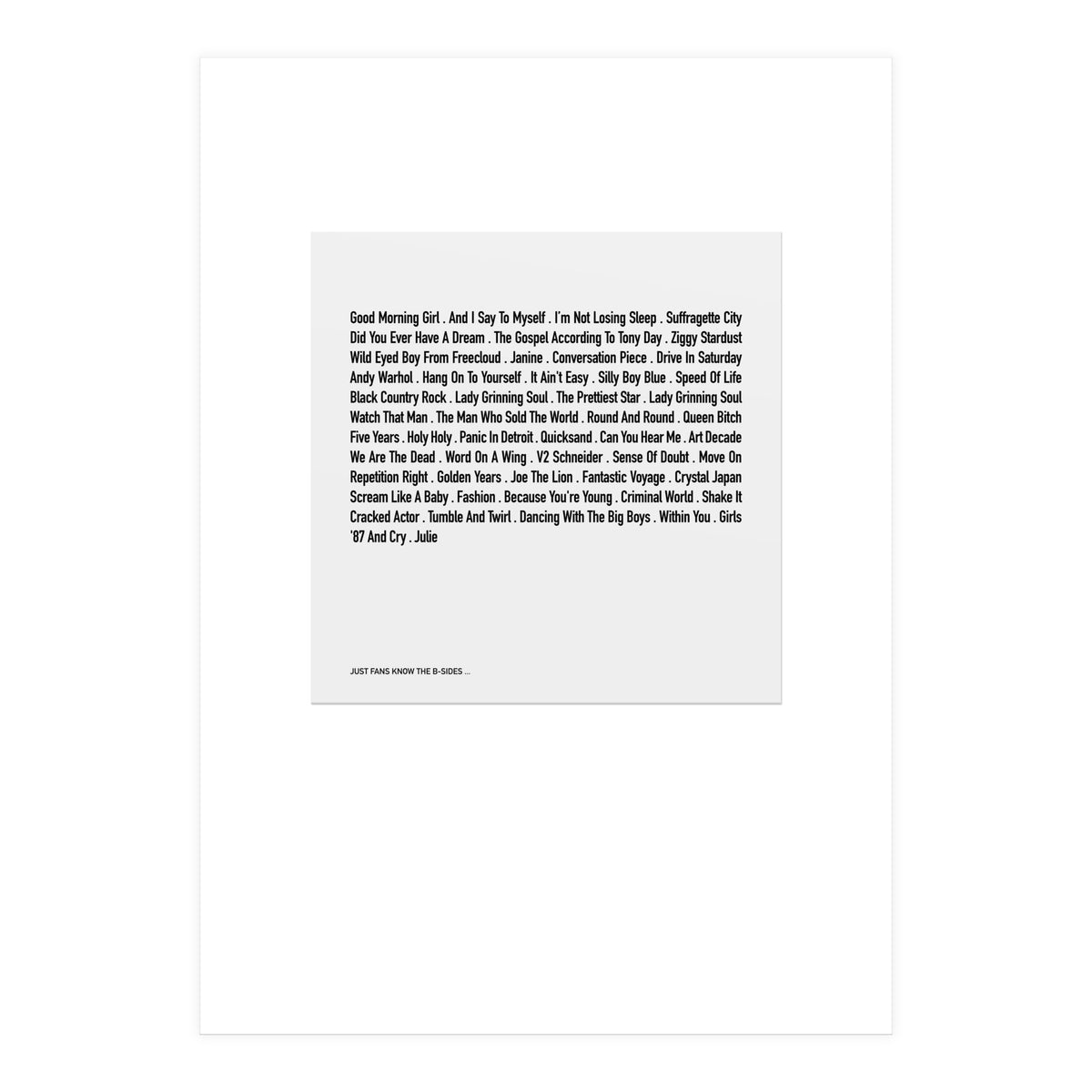 JUST BOWIE (Print Only)