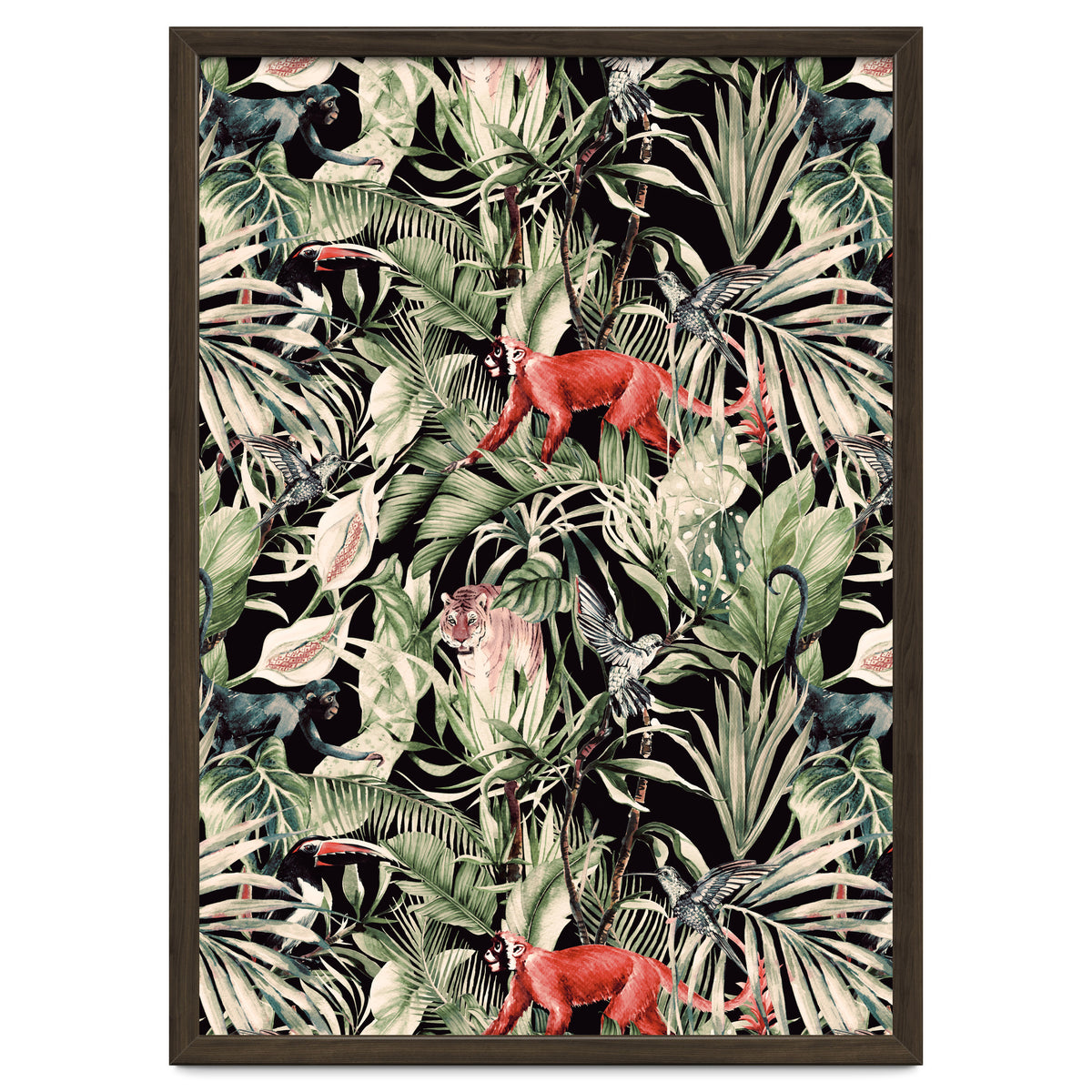 Animals In The Dark Of The Jungle