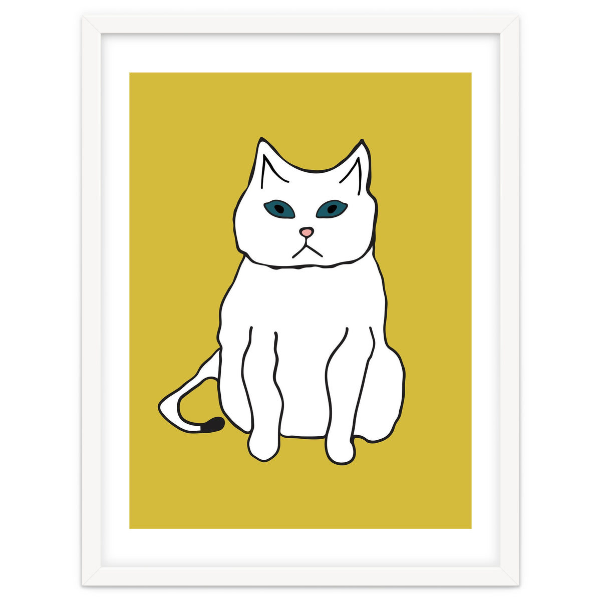 White Cat On Yellow