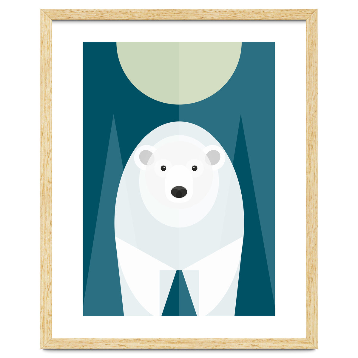 Mid Century Geometric Polar Bear