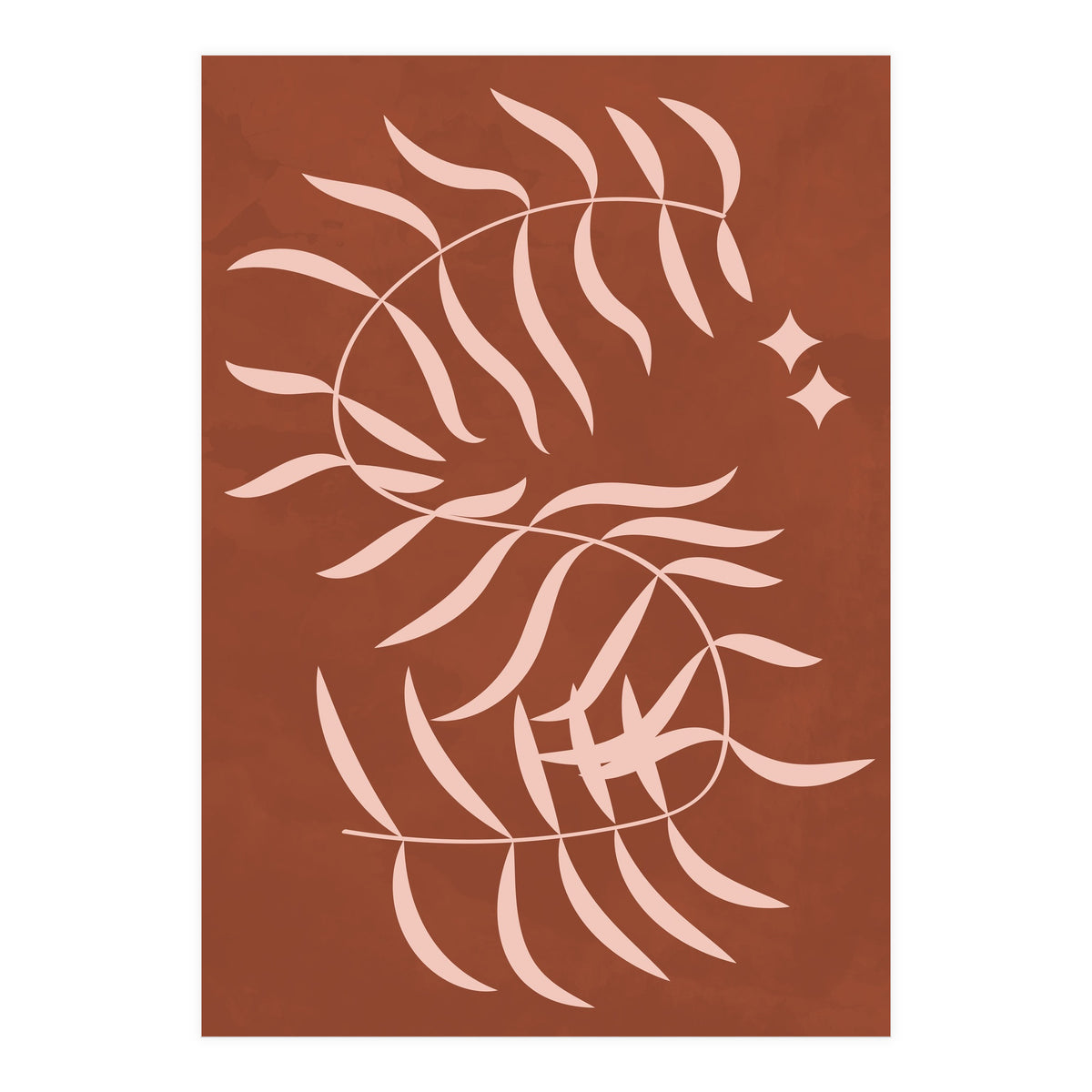 Botanical Palm Leaf Earthy Tones (Print Only)