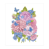Pink Flowers and Butterflies (Print Only) thumbnail