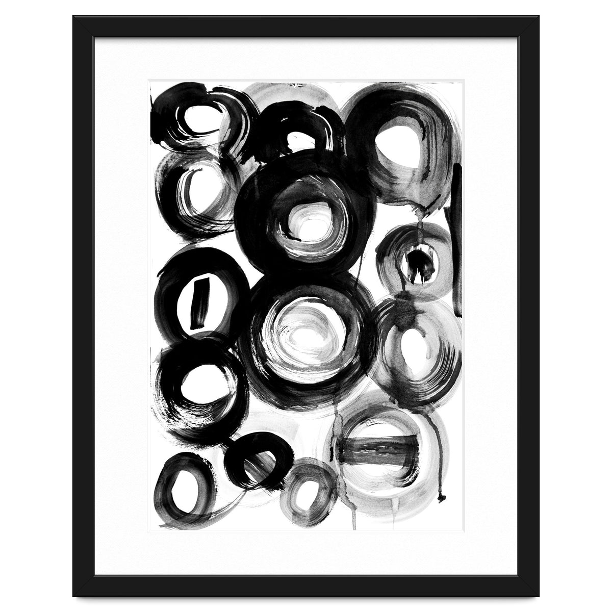 Black and White Ink Circles