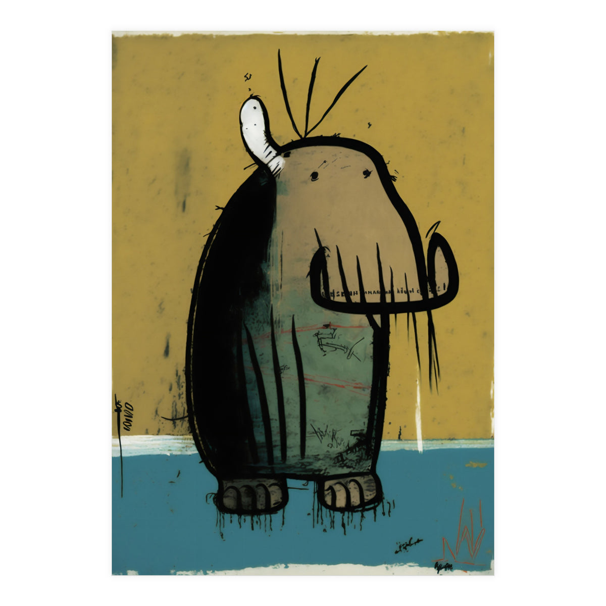 Walrus Expressionist Painting (Print Only)