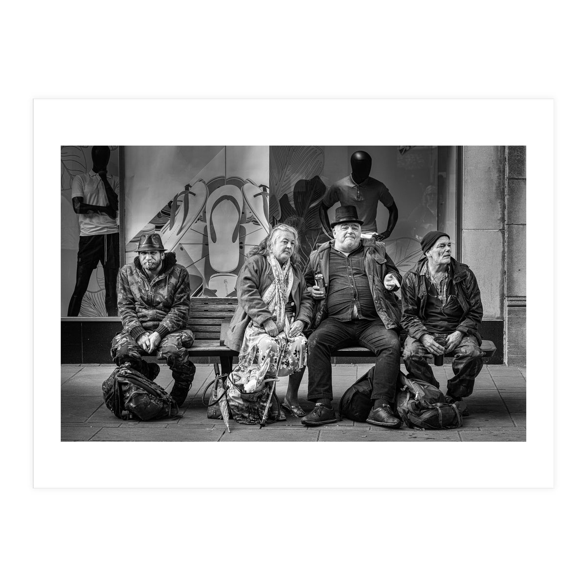 Three plus one locals at the Hat Fair (Print Only)