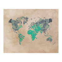 world map green (Print Only)