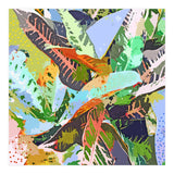 Jungle Plants, Tropical Nature Dark Botanical Illustration, Eclectic Colorful Forest Painting (Print Only) thumbnail