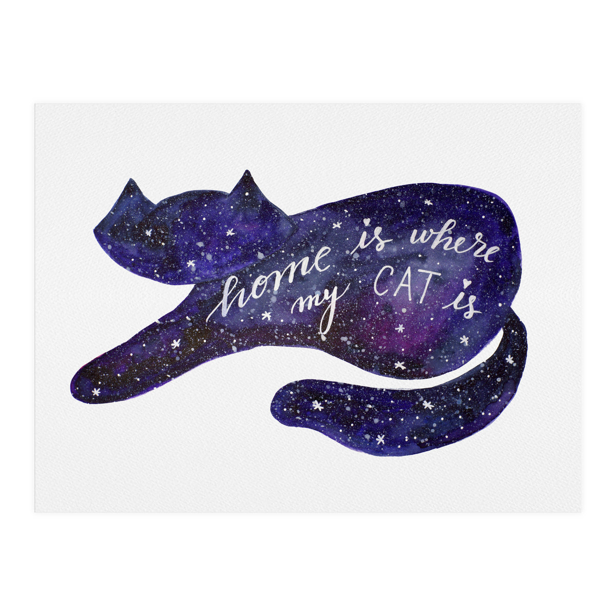Watercolor galaxy cat (Print Only)