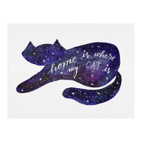 Watercolor galaxy cat (Print Only)