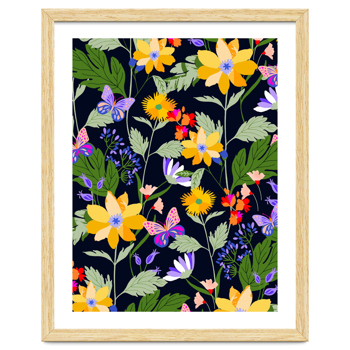 Flowers and butterflies