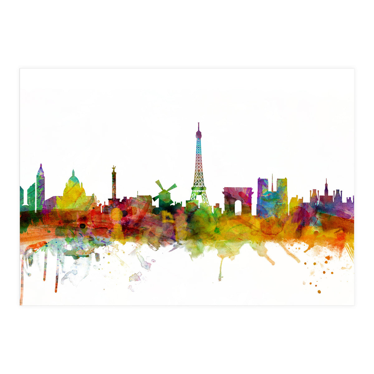 Paris France Skyline (Print Only)