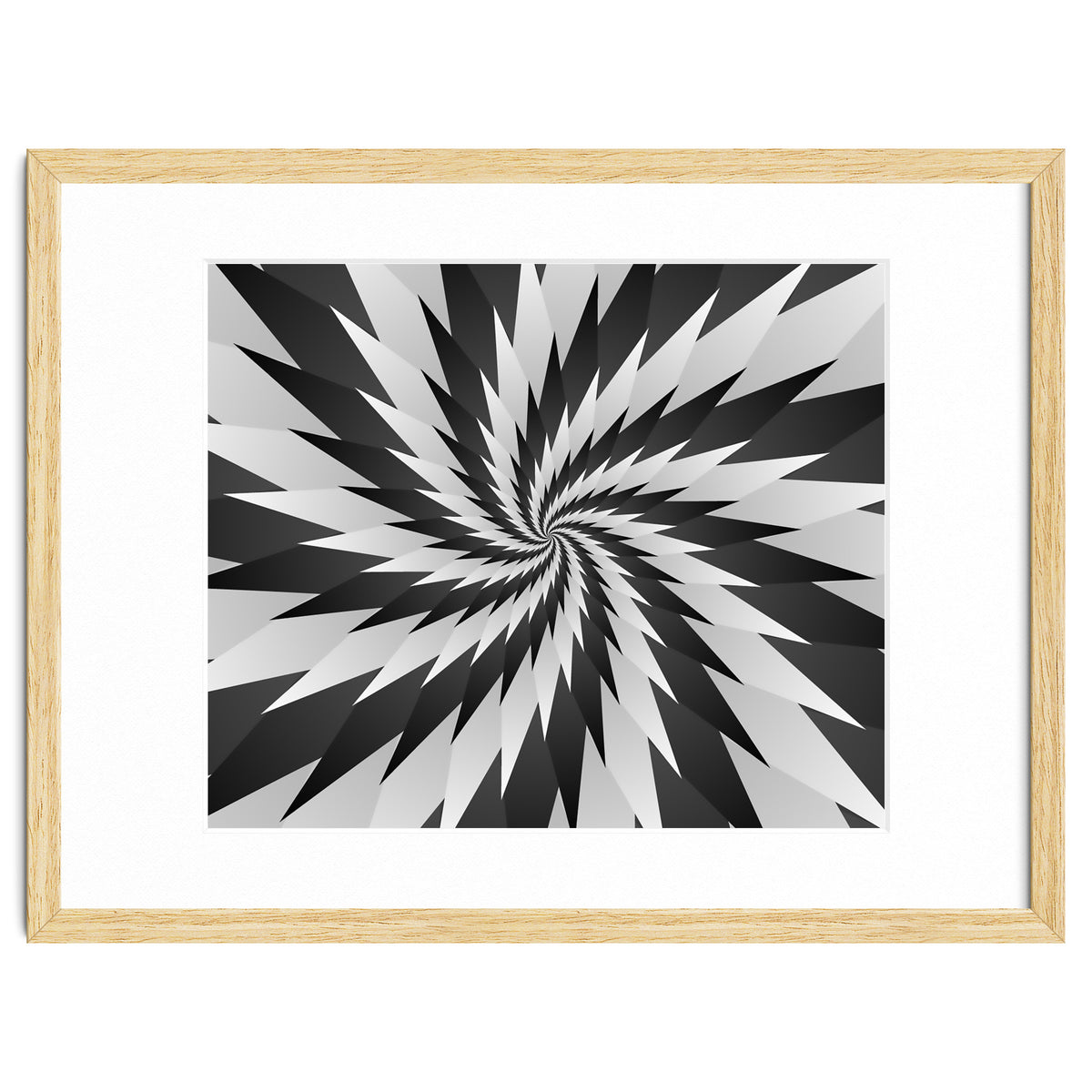 3D Abstract Swirl Monochrome Art