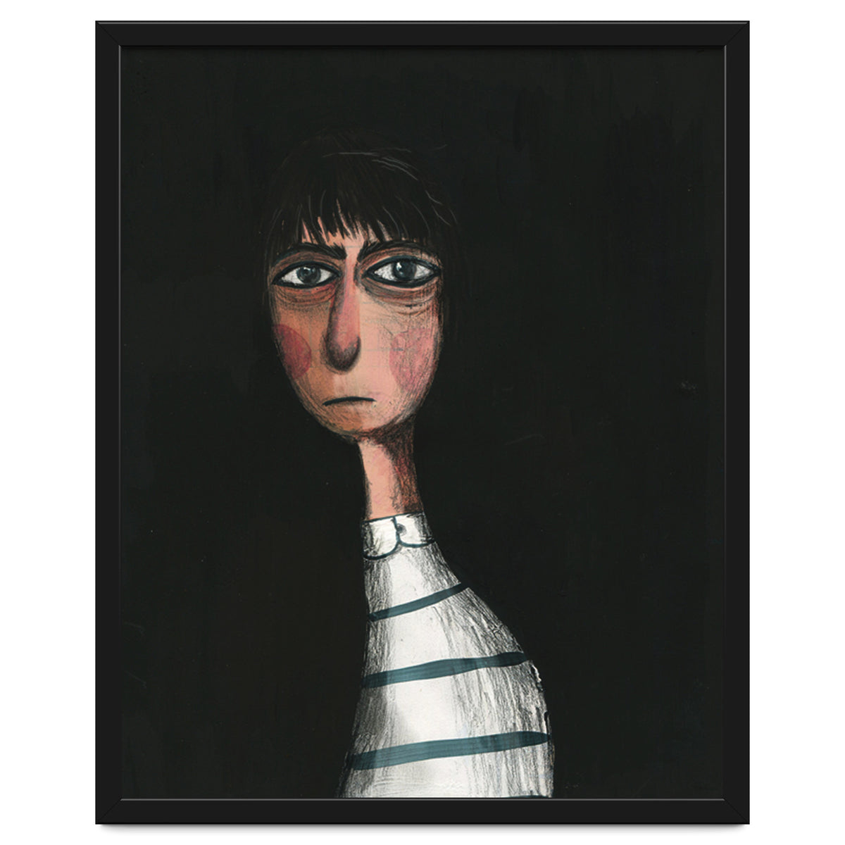 Seated Woman In Stripes