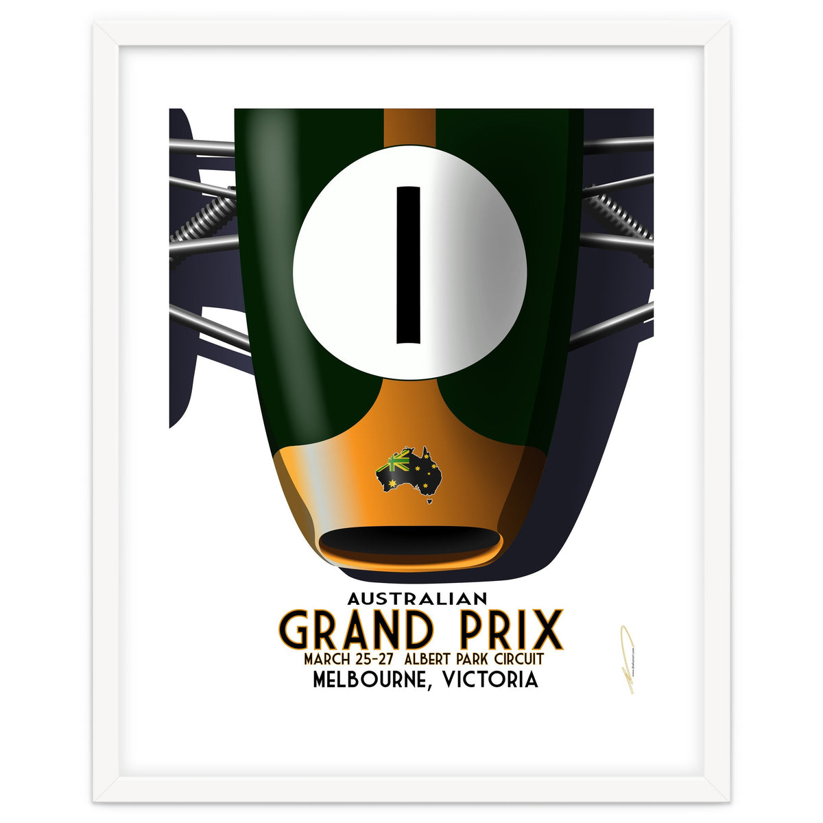 Australian Grand Prix Art Deco poster