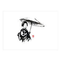geisha under umbrella (Print Only)