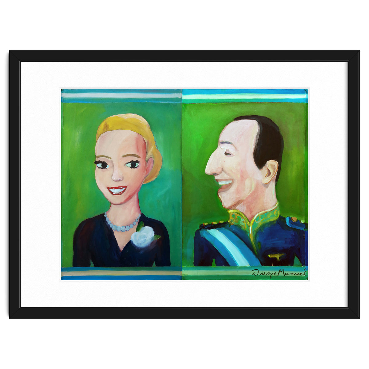 Evita y Juan Perón Díptico