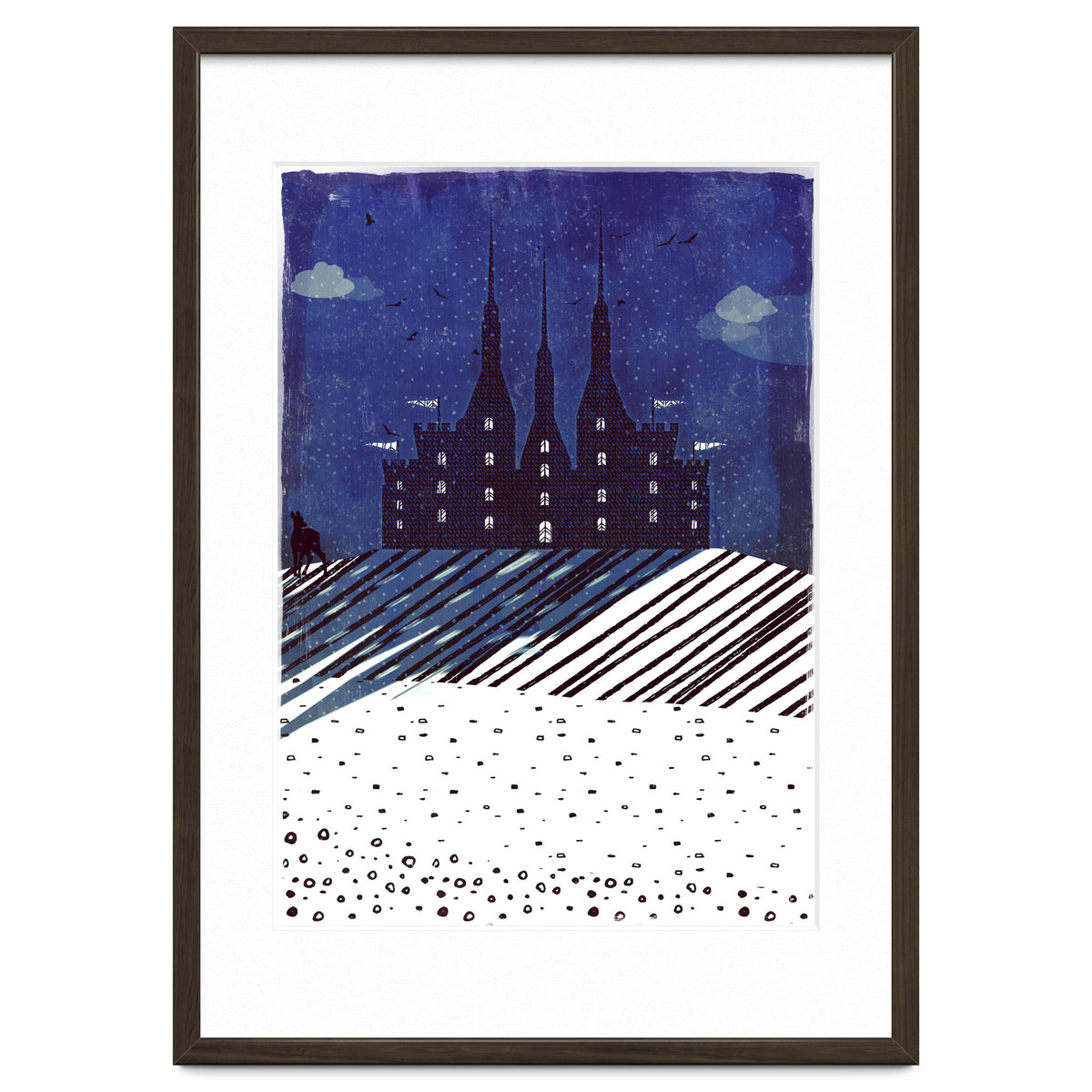 Castle on the hill at night