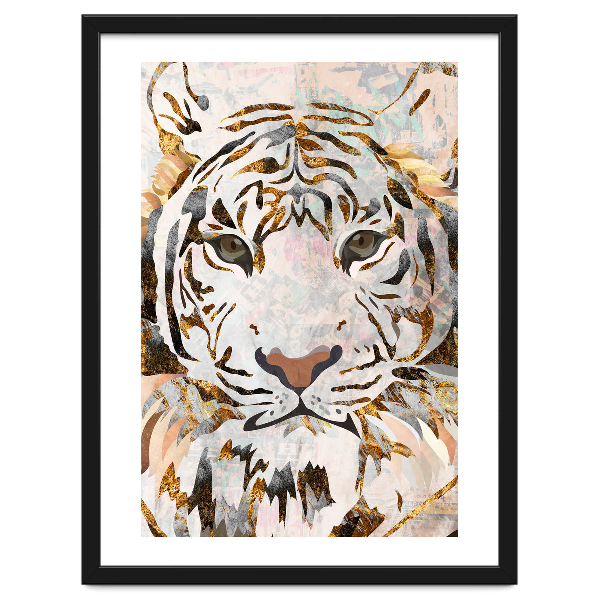 Grungy Tiger Gold and White