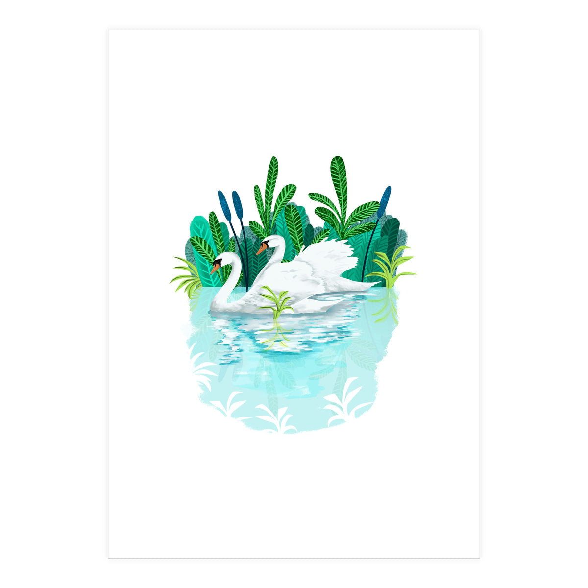 Swans In Love (Print Only)