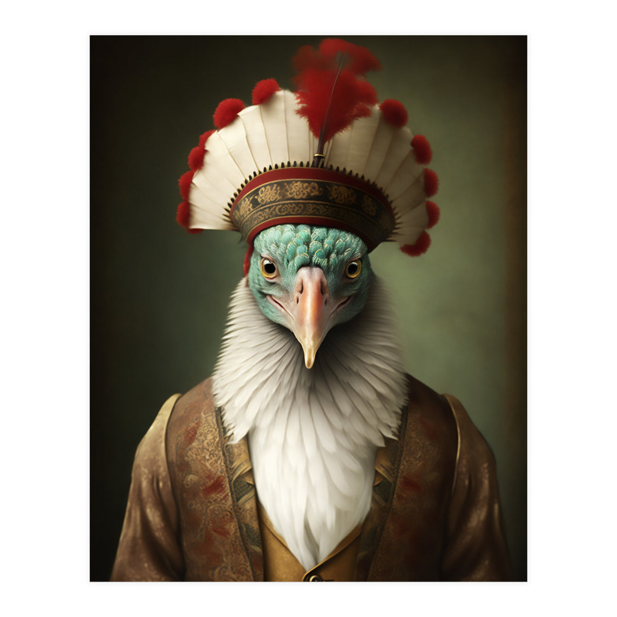 Turkey Designer Fashion Realistic Portrait Painting (Print Only)