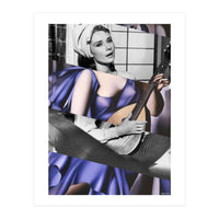 Tamara De Lempicka's Blue Woman with a Guitar & Audrey Hepburn in Breakfast at Tiffany's (Print Only)