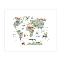 Dinosaur World Map  (Print Only)