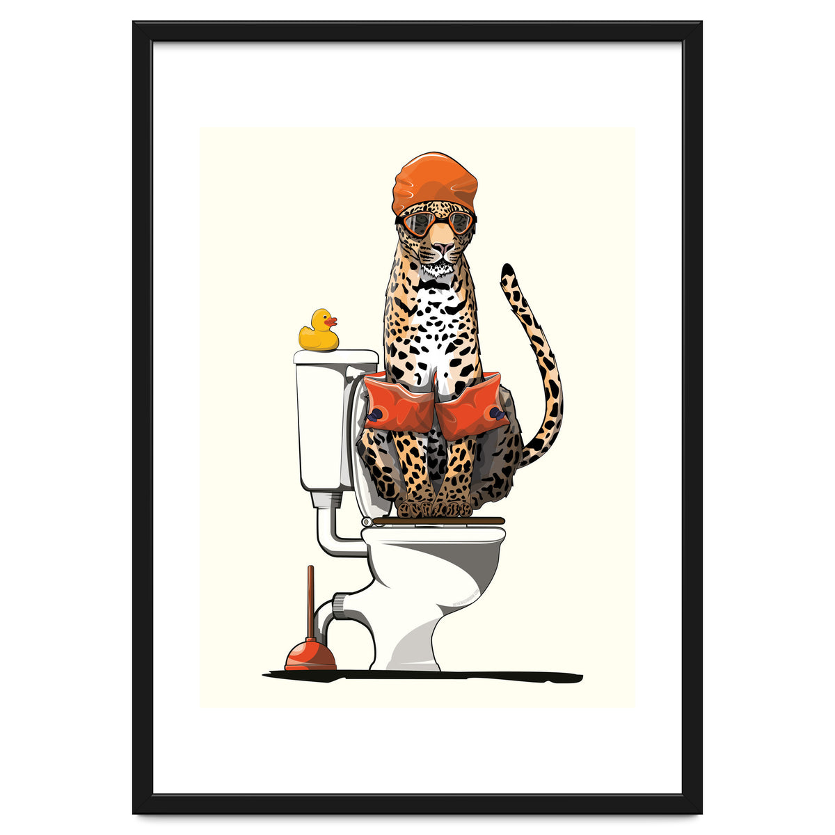 Leopard on the Toilet, Funny Bathroom Humour