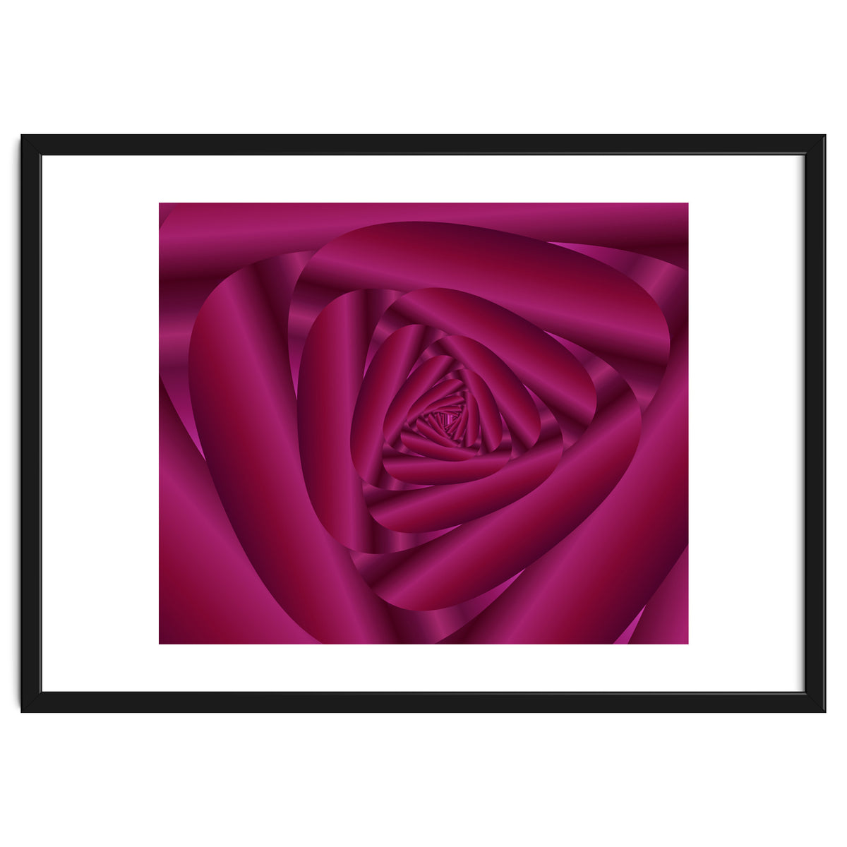 Pink Color Rose Swirl Art