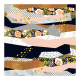 Collage of textured shapes and flowers (Print Only) thumbnail