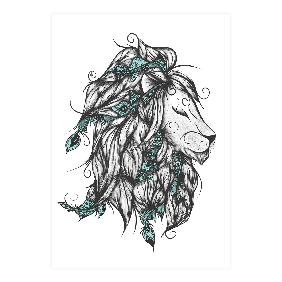 Poetic Lion Turquoise (Print Only)