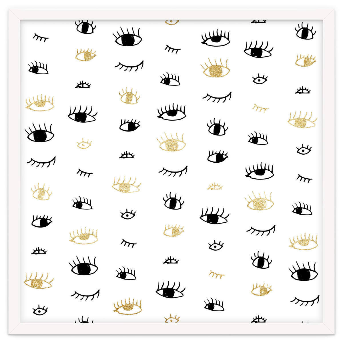 Gold and black eyes and lashes pattern