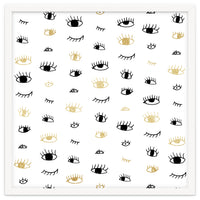 Gold and black eyes and lashes pattern