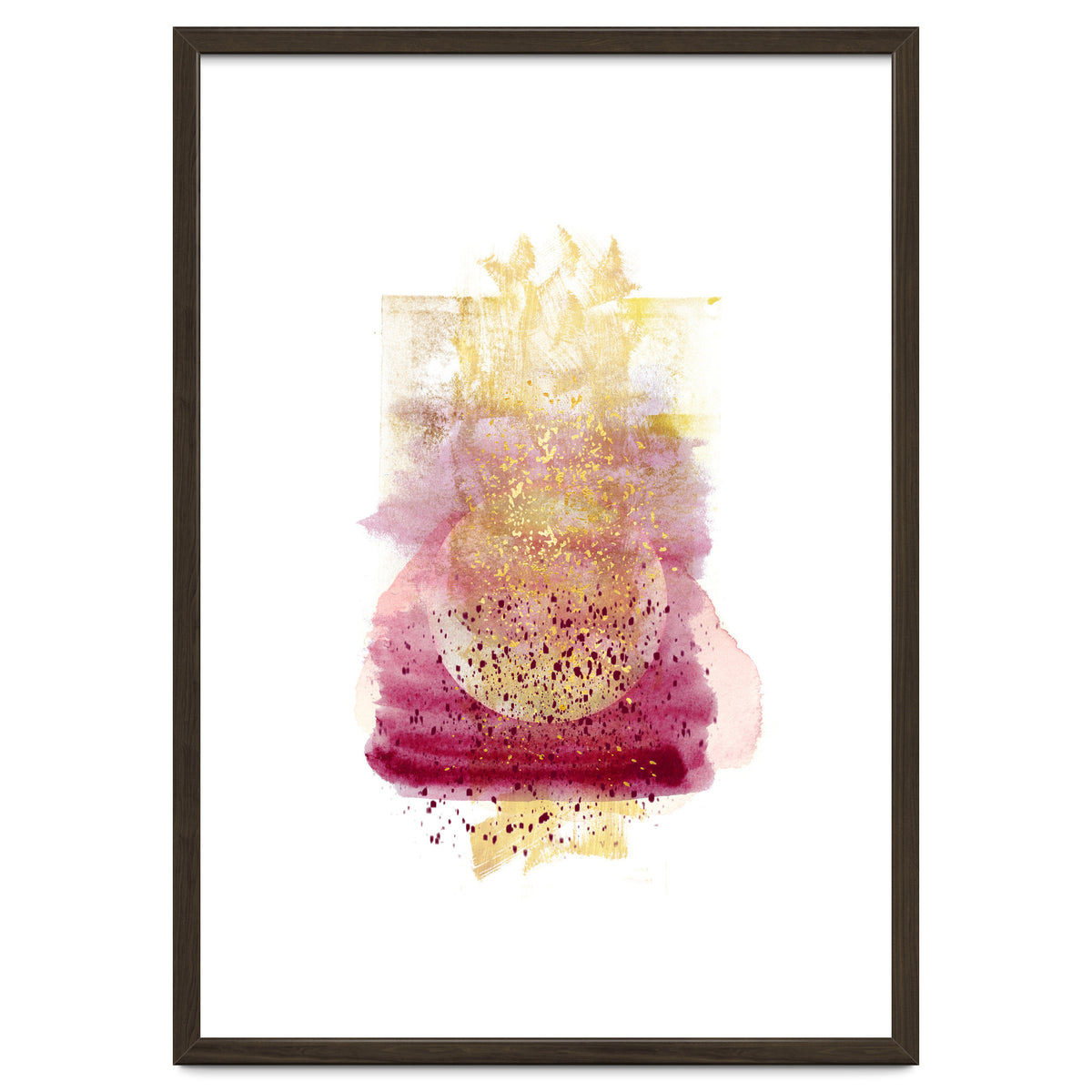 Abstract watercolour summer moon