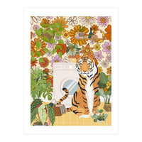 Tiger in Groovy Laundry Room (Print Only)