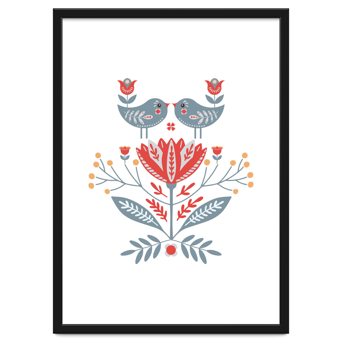 Scandinavian Folk Birds & Flowers