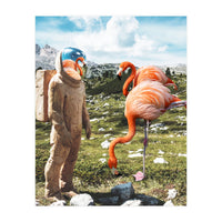 Alternate Reality, Surrealism Digital Photography, Space Flamingo Astronaut Collage (Print Only)