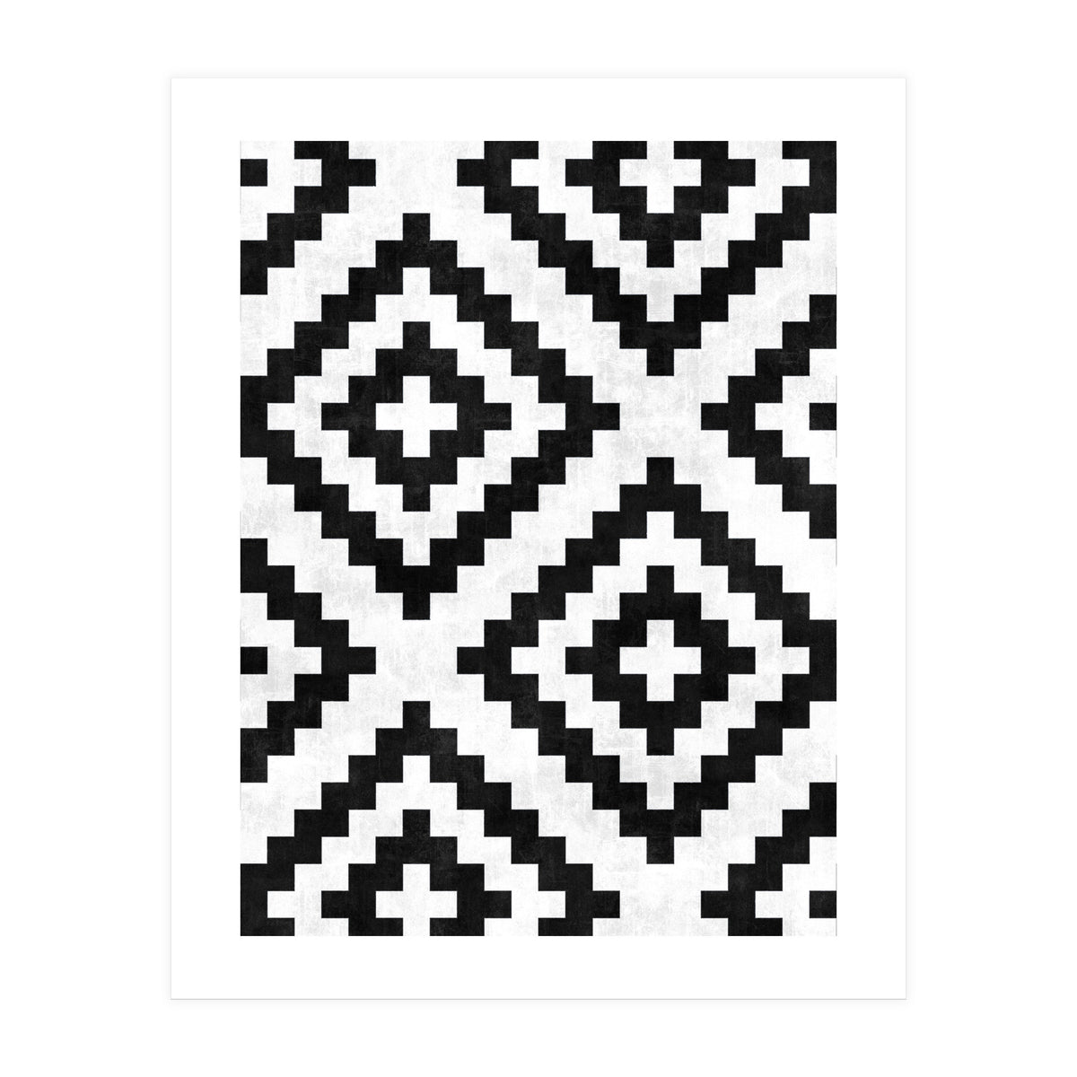Urban Tribal Pattern No.18 - Aztec - Black and White Concrete (Print Only)