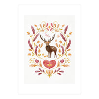 Floral Stag | Earthy Colours (Print Only)