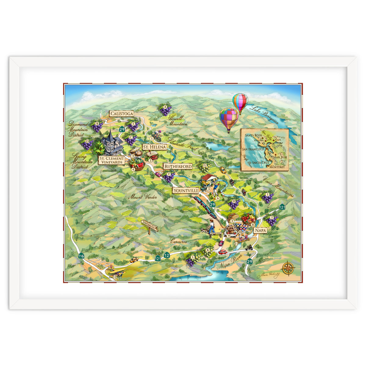 Napa Valley Illustrated Map