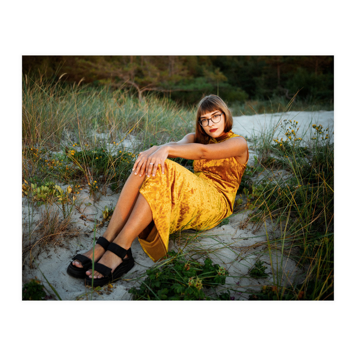 Golden Hour, Golden Dress (Print Only)