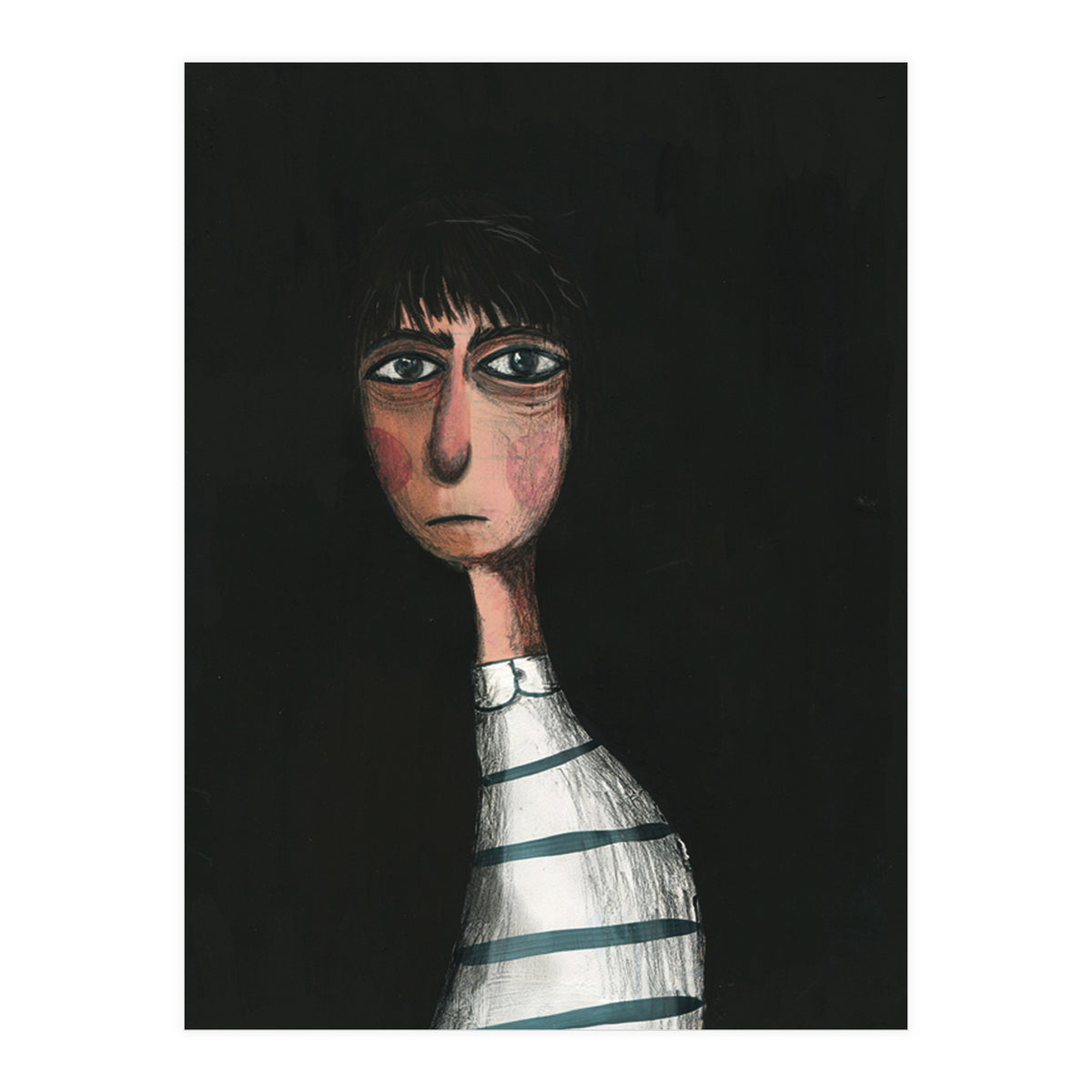 Seated Woman In Stripes (Print Only)