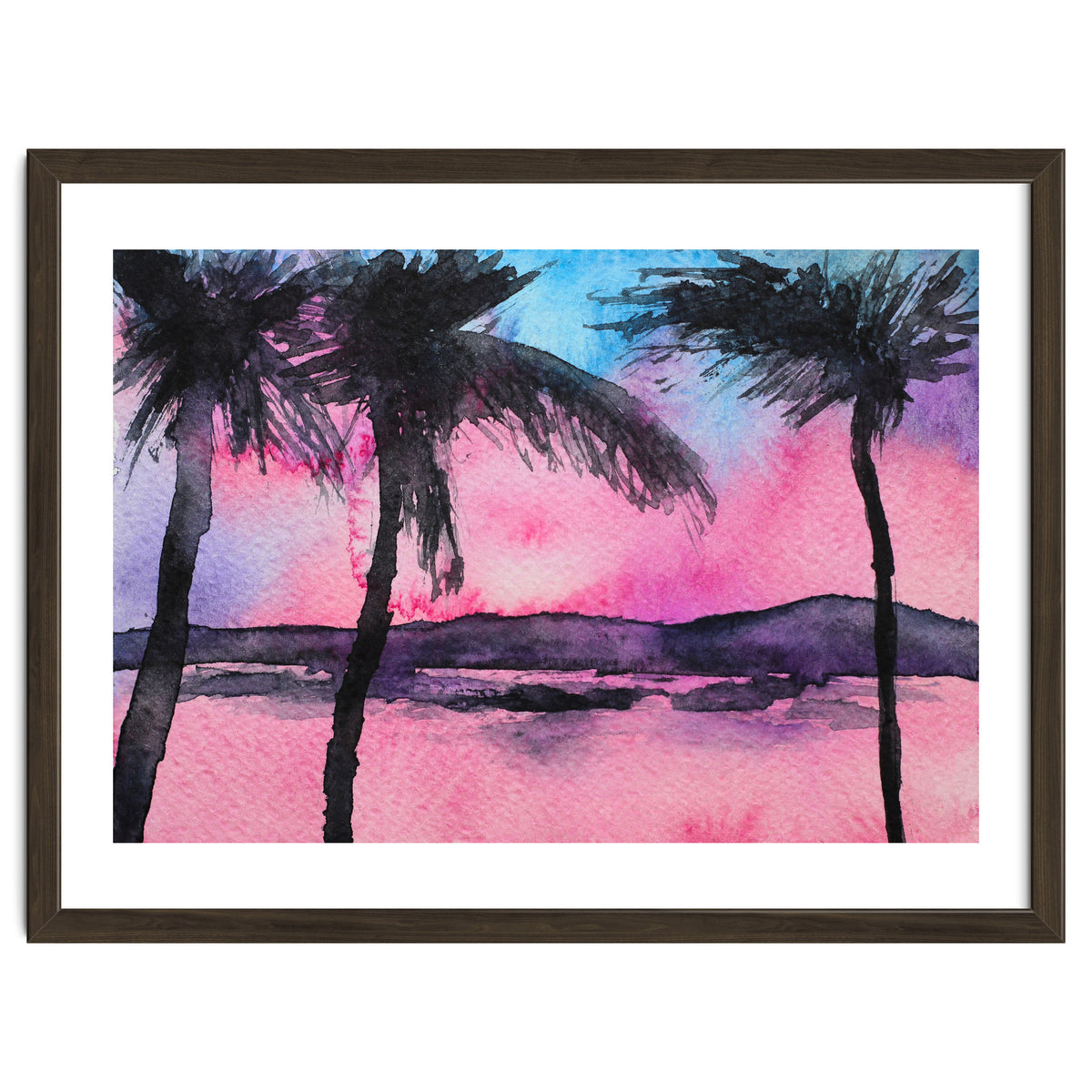 Tropical sunset || watercolor