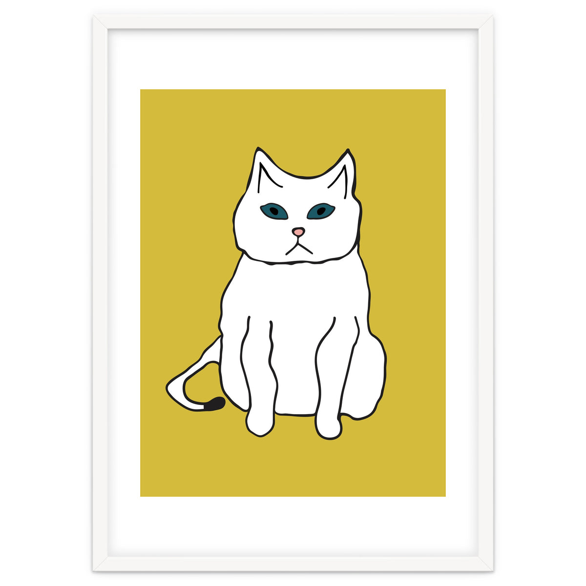 White Cat On Yellow