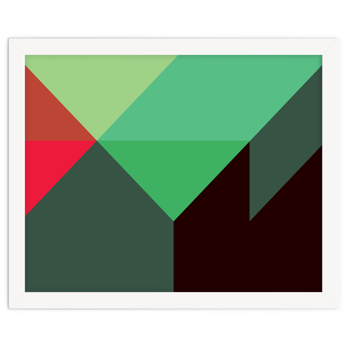 Geometric Shapes No. 30 - red, green & black