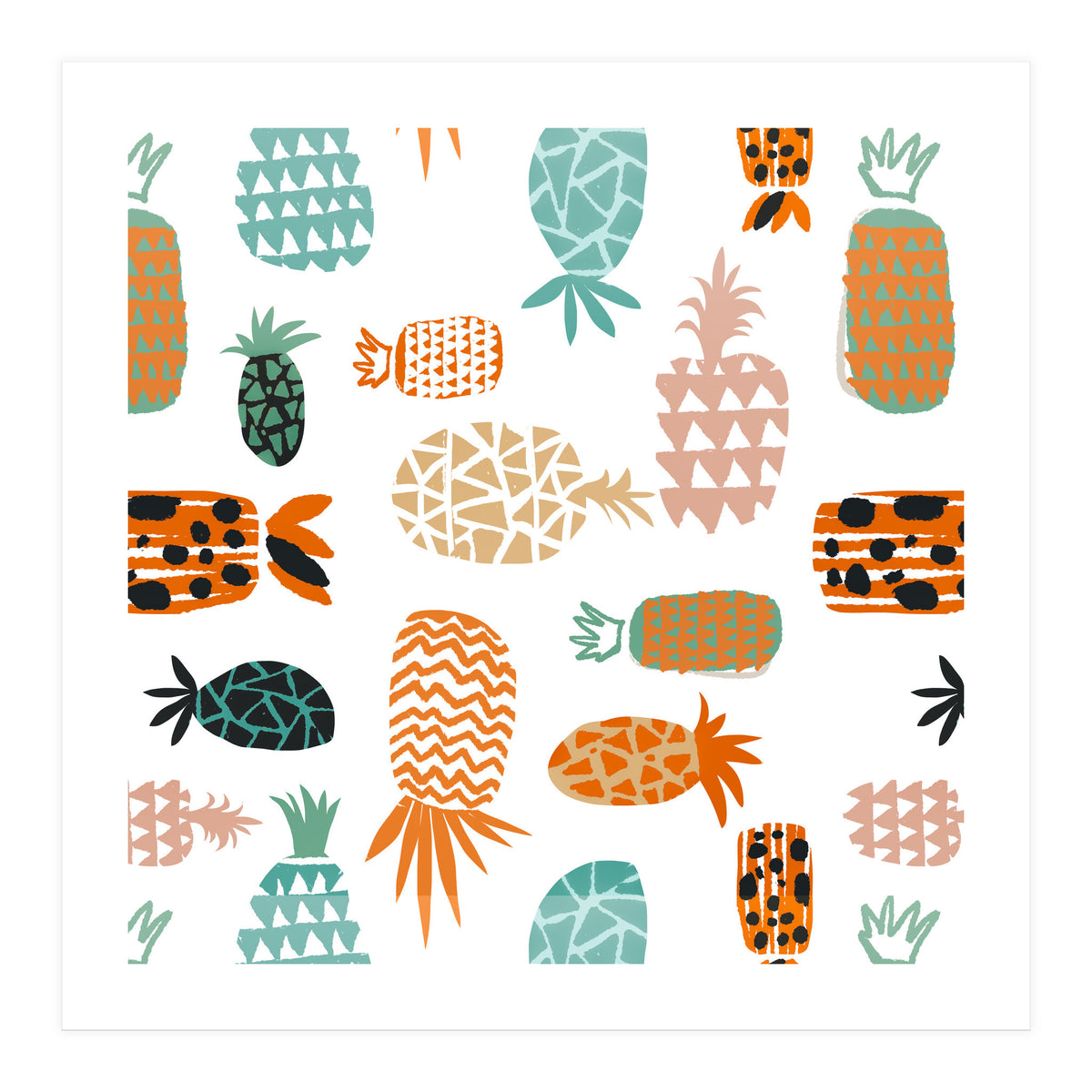 Crazy Pineapples Art Print (Print Only)