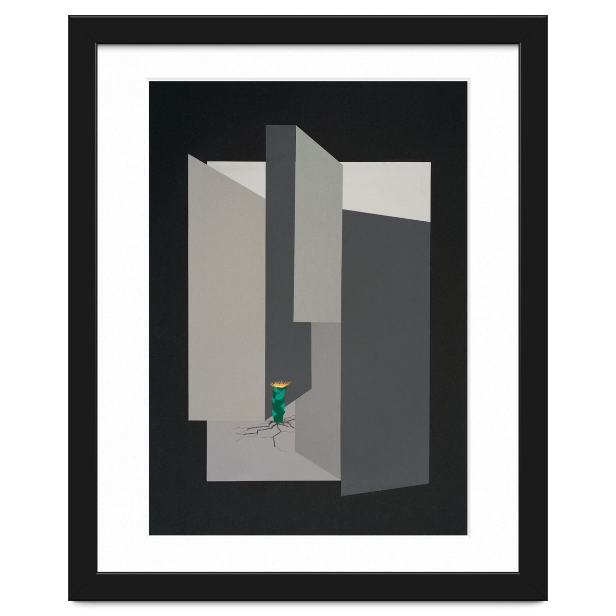 Small flower in concrete landscape.