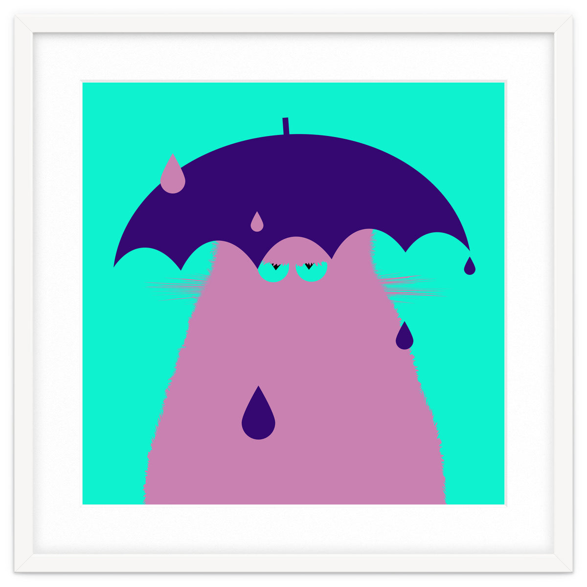 Lilac Cat With Umbrella