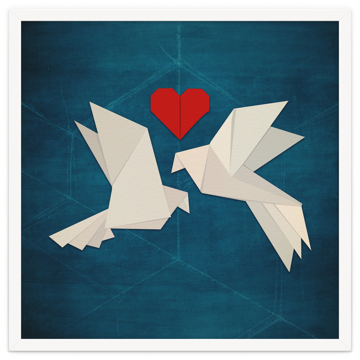 Origami love birds