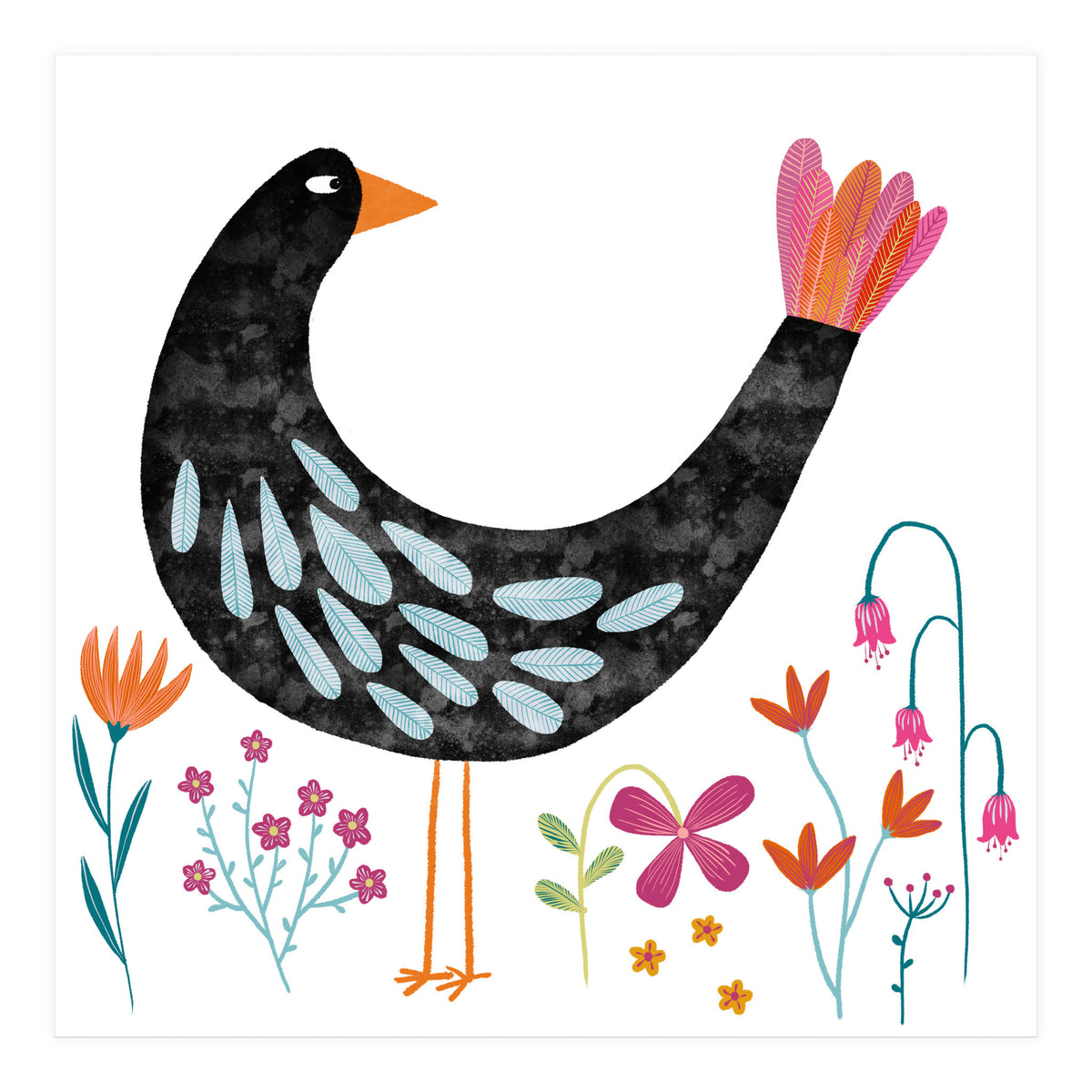 Bird with a Fancy Tail (Print Only)