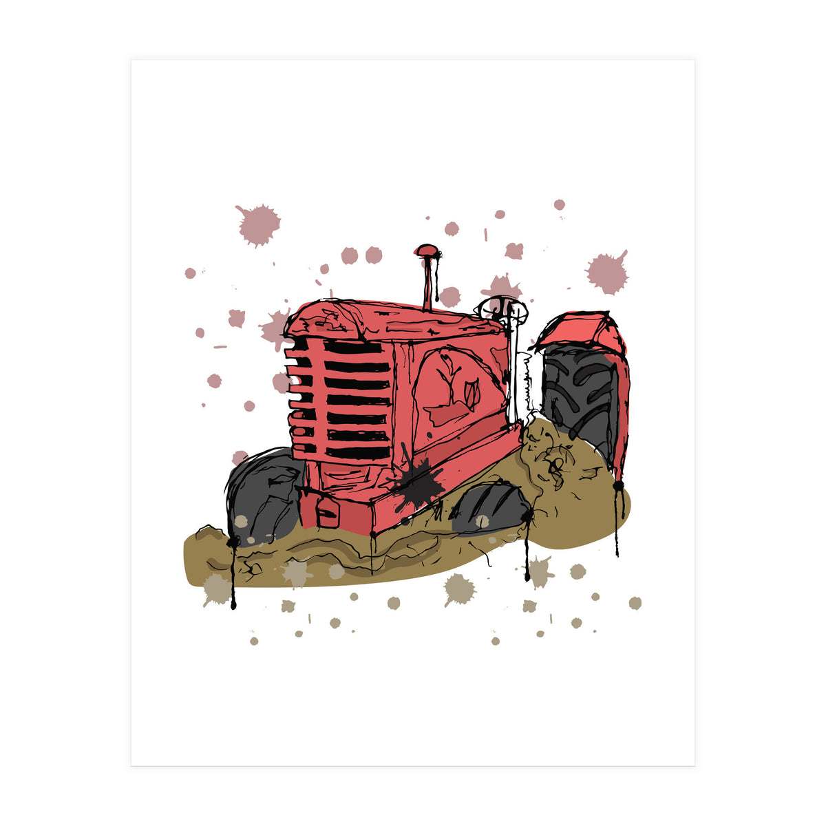 Abandoned tractor sketch (Print Only)
